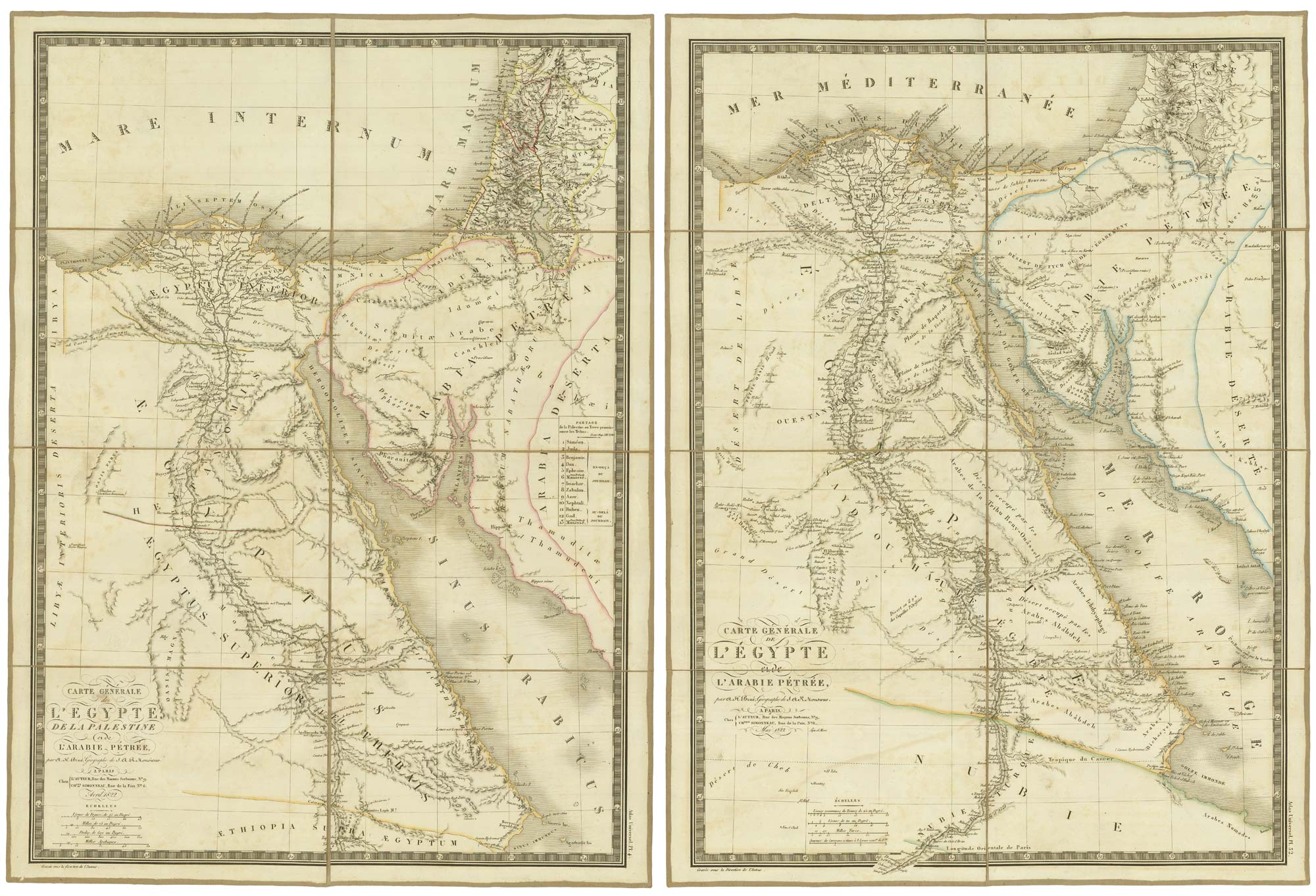 Carte Gnral de L'Egypt, de la Palestine et de L'Arabie Ptre. [together with] Carte Gnral de L'gypt et de L'Arabie Ptre.