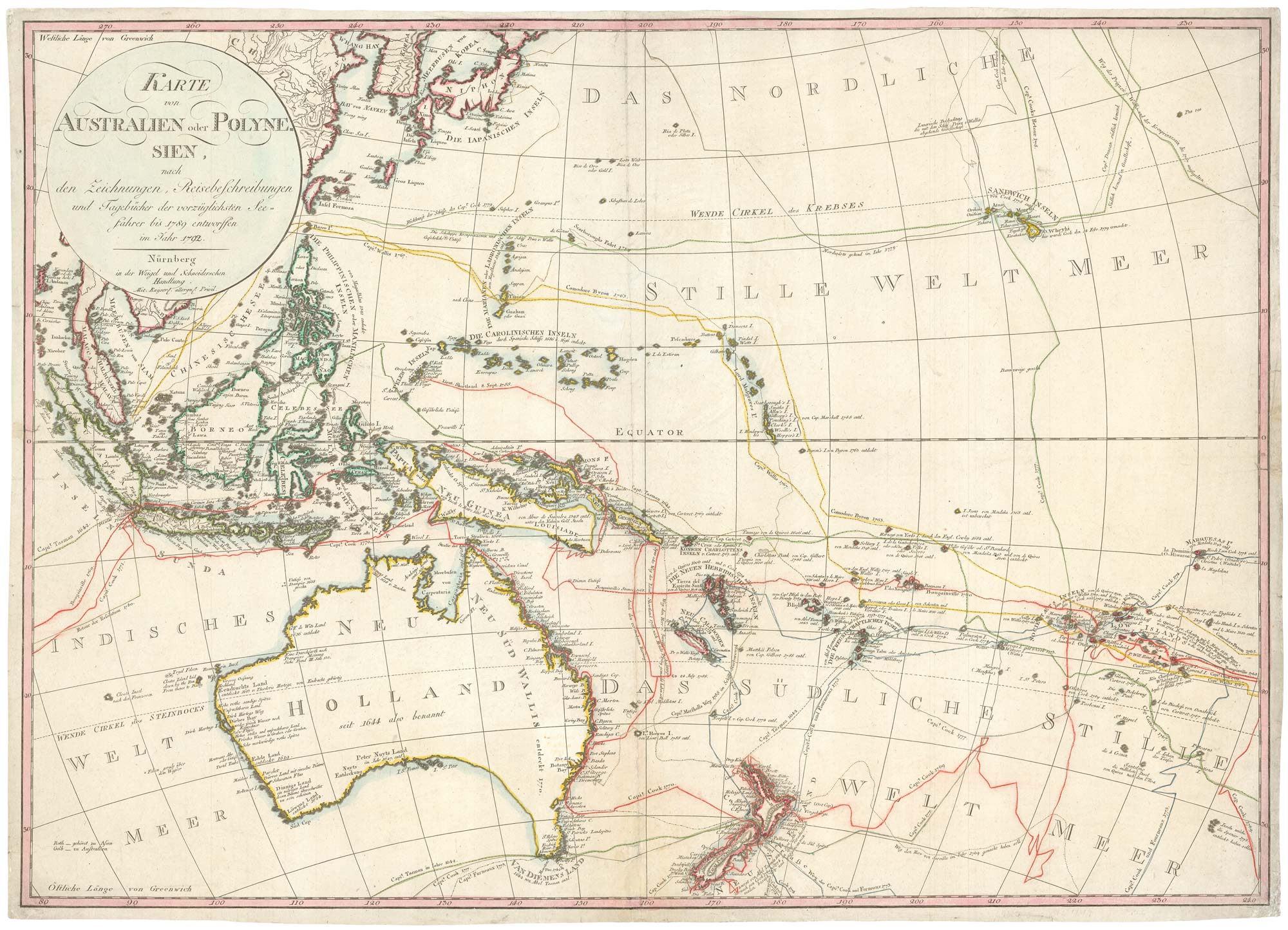 Karte von Australien oder Polynesien