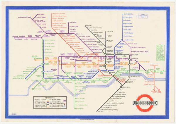 Beck Tube Map 1933 First Issue