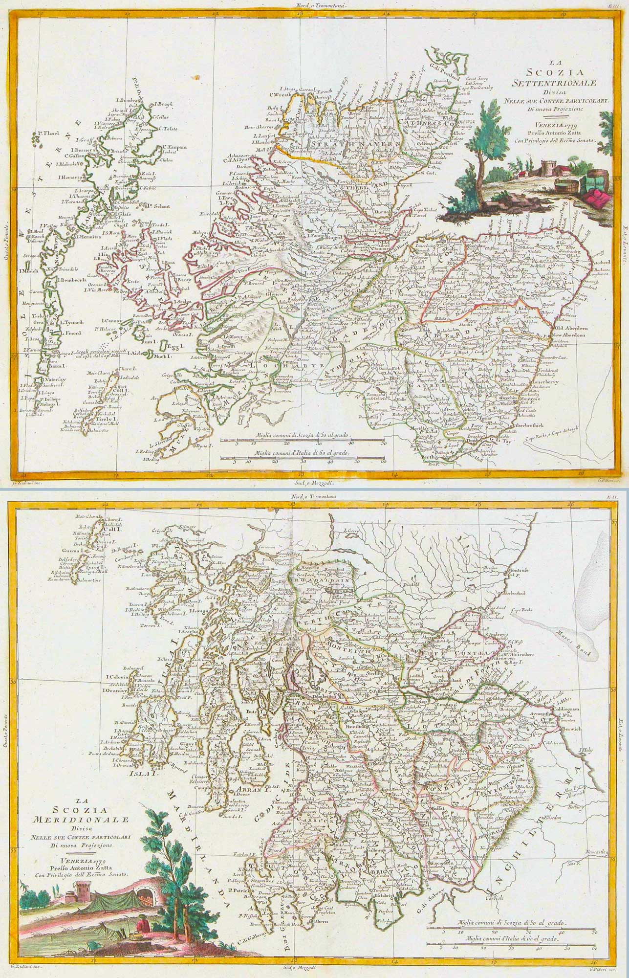 18th century two-sheet map of Scotland - Altea Gallery