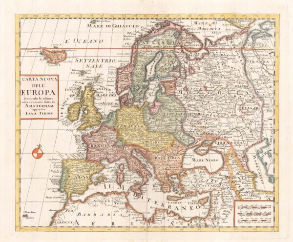 18th century map of Europe