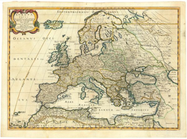 17th century map of classical Europe