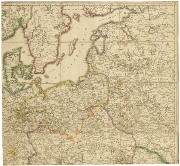 Rare map of the postal routes of Europe - Image 3